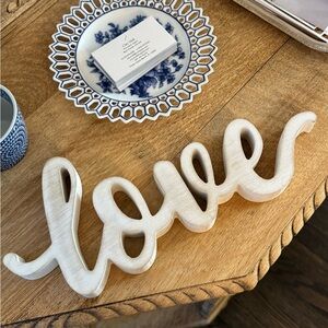 Elegant White Love Sign Decor